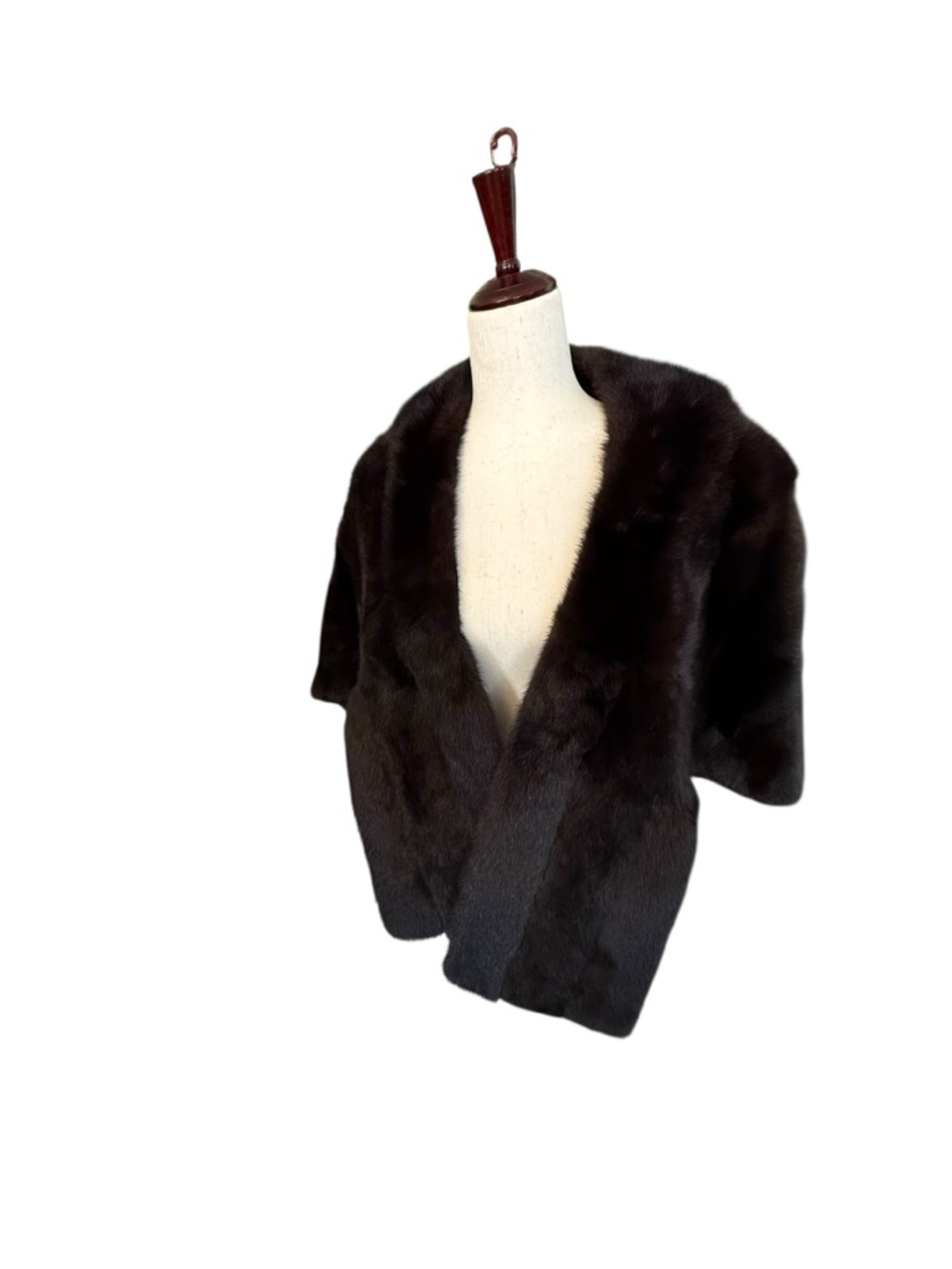 Women's Dark Brown Short Fur Wrap vintage